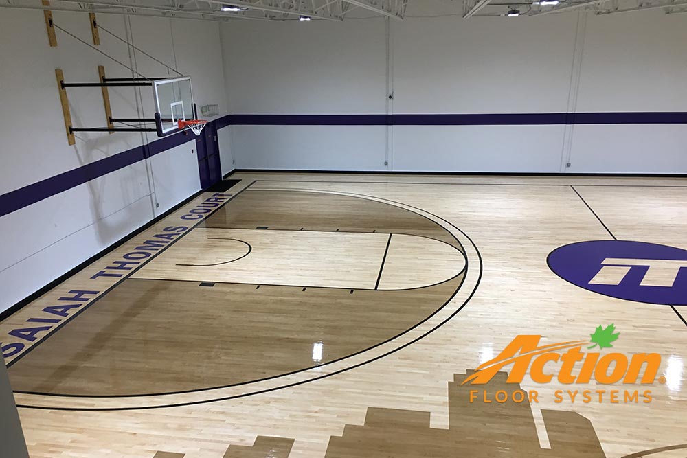Completed hardwood court