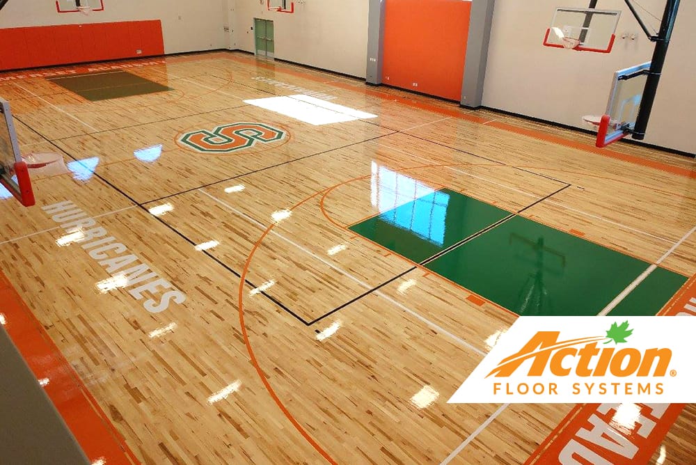 Basketball Court with Wooden Parquet Graphic by RNko · Creative Fabrica