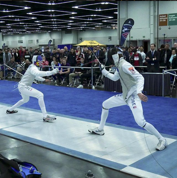 athletes fencing