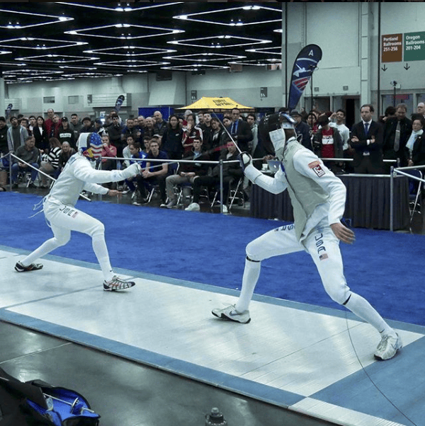 athletes fencing