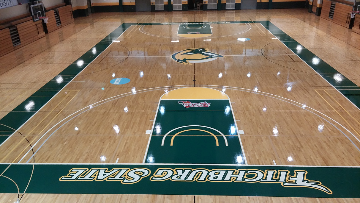 hardwood gym court for fitchburg state