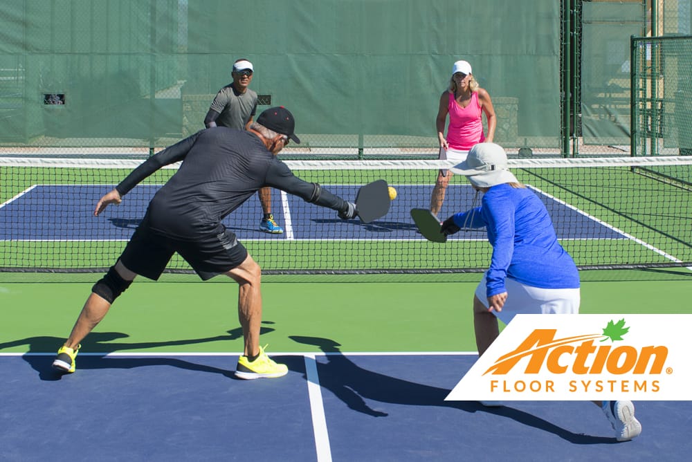 action floor pickleball court