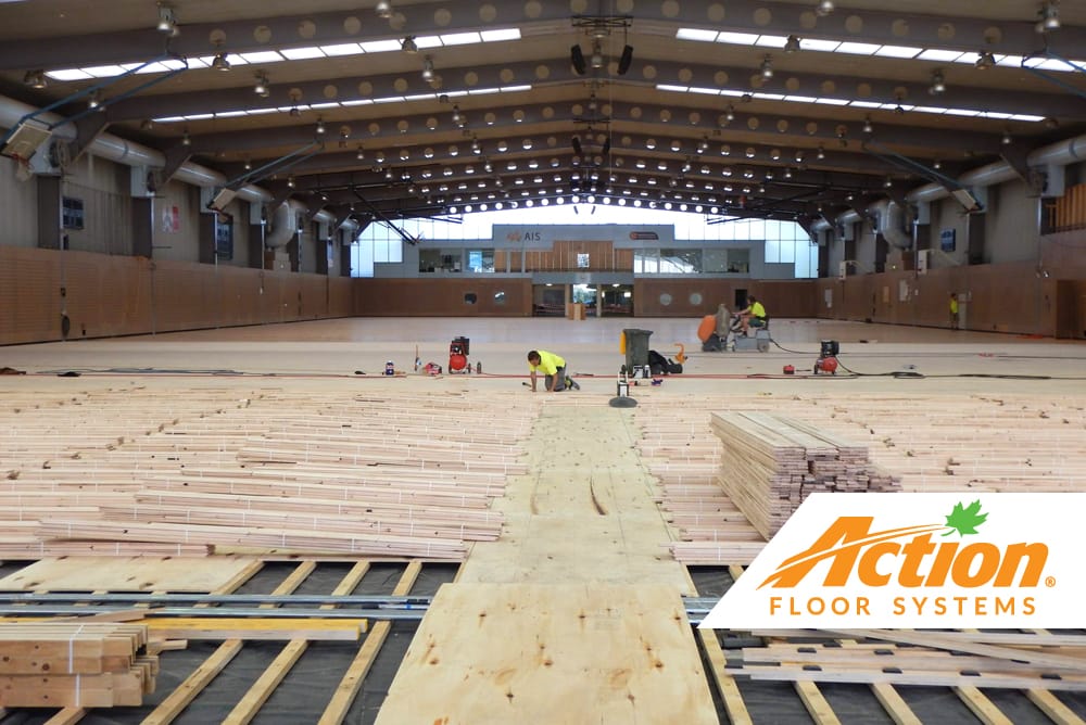 action floors subflooring in gym