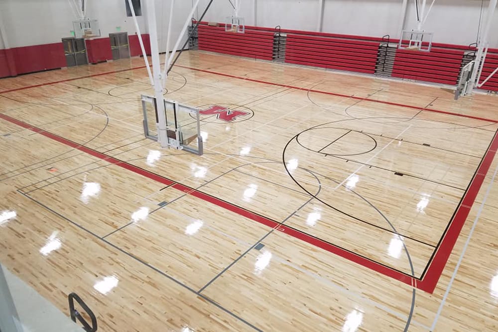 second grade maple floor in gym