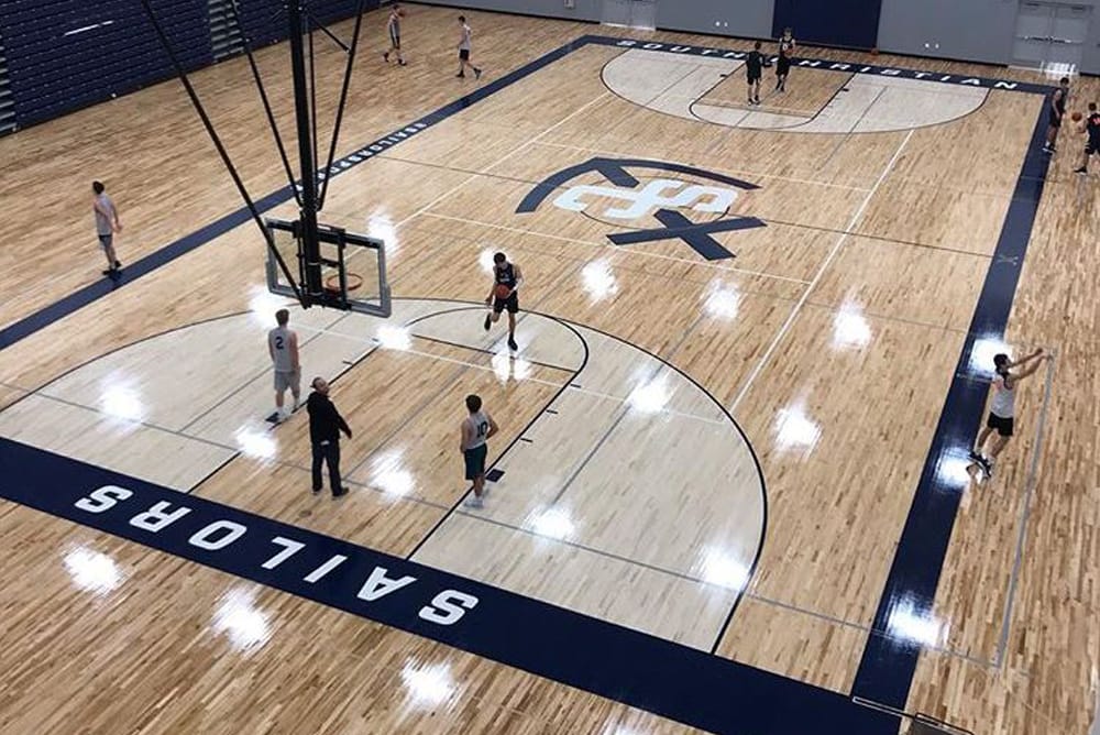 third grade maple floor in high school gym