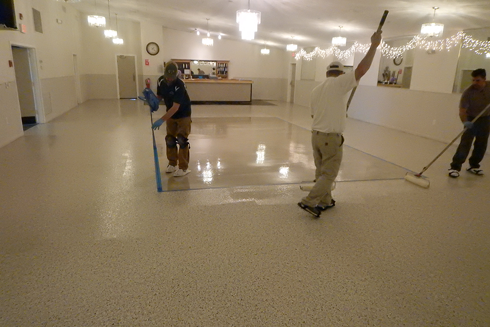 installation of synthetic floor at elks club
