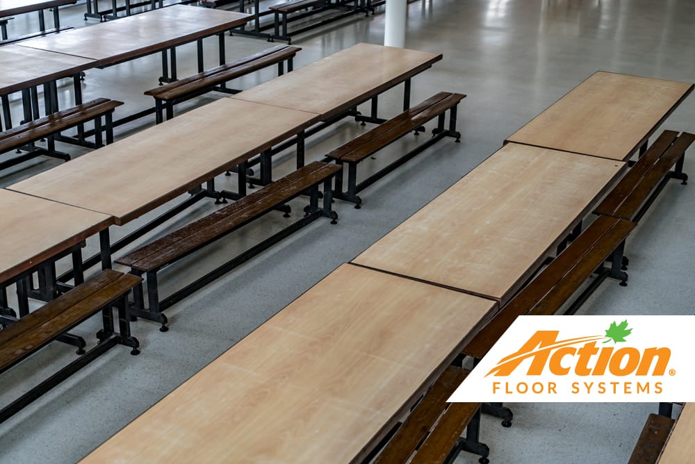 School Commons Area Flooring and Tables