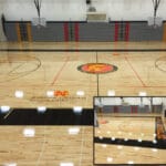 wood basketball court