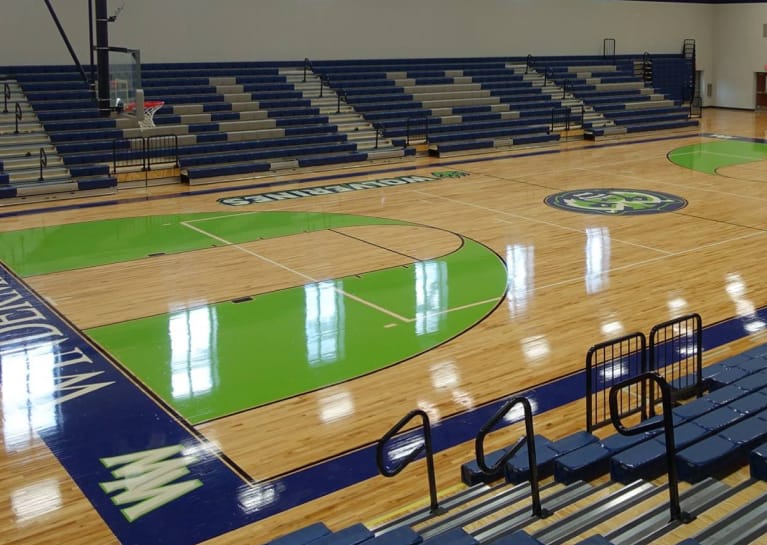 high school basketball court flooring